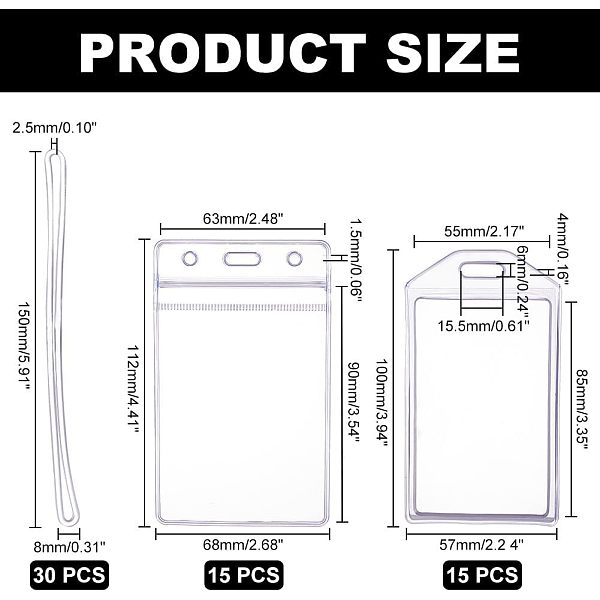 Nbeads Transparente PVC-Plastikgepäckanhängertasche