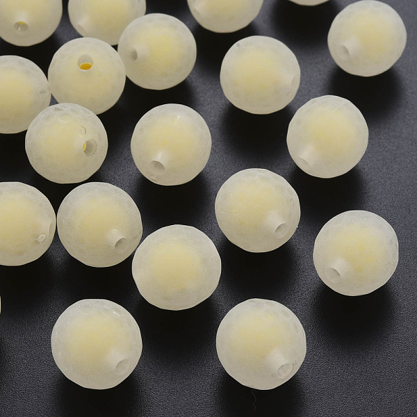 

PandaHall Transparent Acrylic Beads, Bead in Bead, Faceted, Frosted, Round, Champagne Yellow, 16mm, Hole: 3mm, about 205pcs/500g Acrylic...
