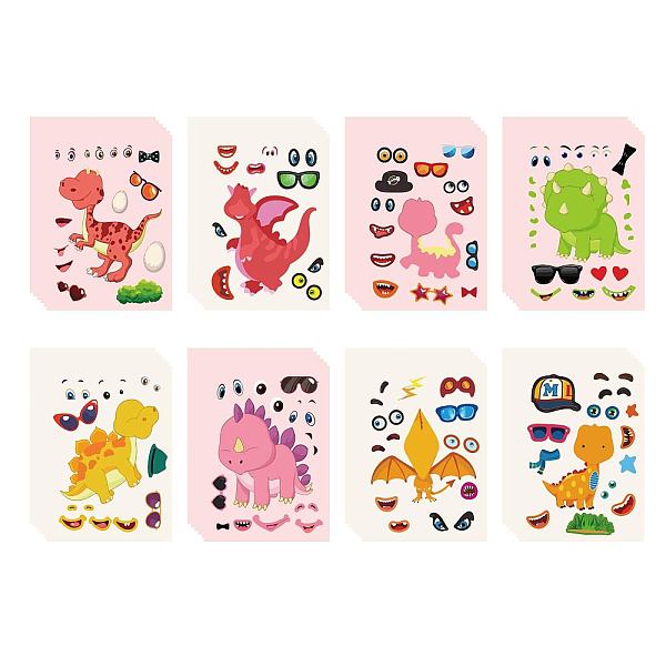 

PandaHall 48 Sheets 8 Styles Paper Make a Face Stickers, Make Your Own Self Adhesive Funny Decals, for Kid Art Craft, Dinosaur Pattern..., Multicolor