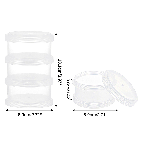 

PandaHall Transparent Plastic Bead Containers, 3 Layer Joint Stackable Storage Boxes, Clear, 10.1x6.9cm, Single: 3.6x6.9cm, 3pcs/set Plastic...