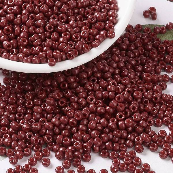 

PandaHall MIYUKI Round Rocailles Beads, Japanese Seed Beads, (RR4469) Duracoat Dyed Opaque Jujube, 8/0, 3mm, Hole: 1mm, about..., Red
