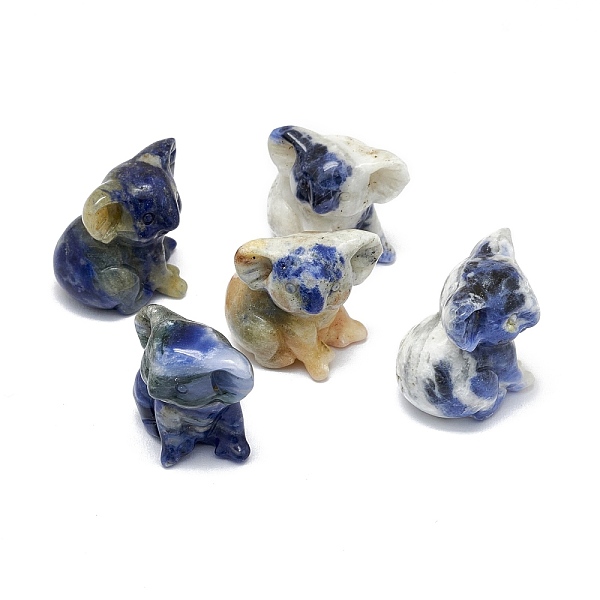 

PandaHall Natural Sodalite Sculpture Display Decorations, for Home Office Desk, Koala, 24~27x26~30.5x29~30mm Sodalite Other Animal