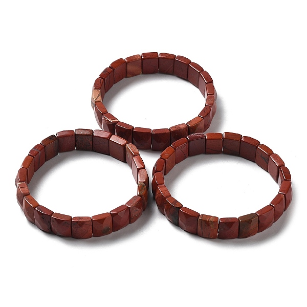 

PandaHall Natural Red Jasper Stretch Bracelets, Faceted, Rectangle, 2-3/8 inch(6cm) Red Jasper
