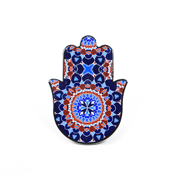 

PandaHall Porcelain Cup Mats, Coasters, with Anti-slip Cork Bottom, Water Absorption Heat Insulation, Hamsa Hand/Hand of Miriam, Midnight...