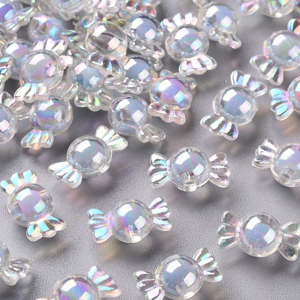 

PandaHall Transparent Acrylic Beads, Bead in Bead, AB Color, Candy, Cornflower Blue, 9x17x8.5mm, Hole: 2mm, about 960pcs/500g Acrylic Candy