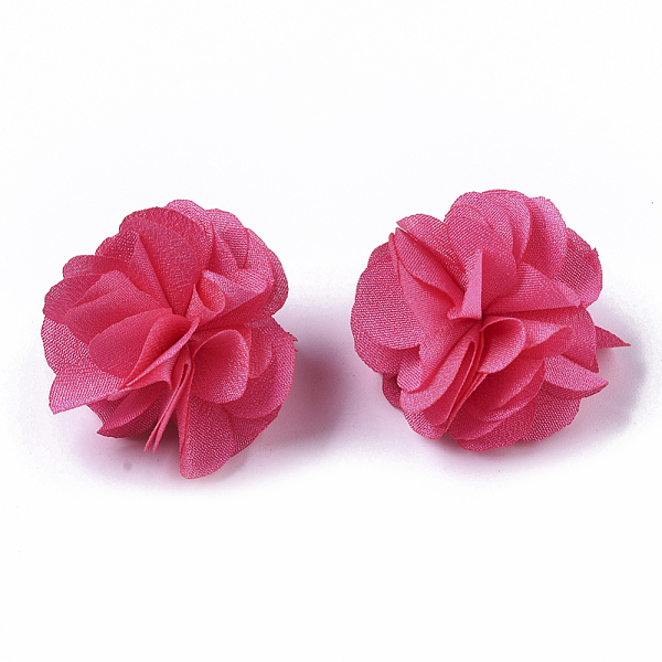 

PandaHall Polyester Fabric Flowers, for DIY Headbands Flower Accessories Wedding Hair Accessories for Girls Women, Deep Pink, 34mm Cloth...
