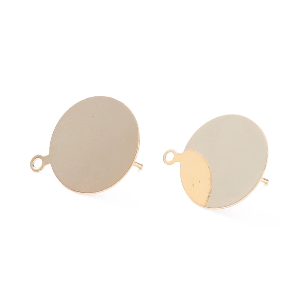 

PandaHall Rack Plating Brass Stud Earring Findings, with Loop and 925 Sterling Silver Pins, Long-Lasting Plated, Flat Round, Real 14K Gold...
