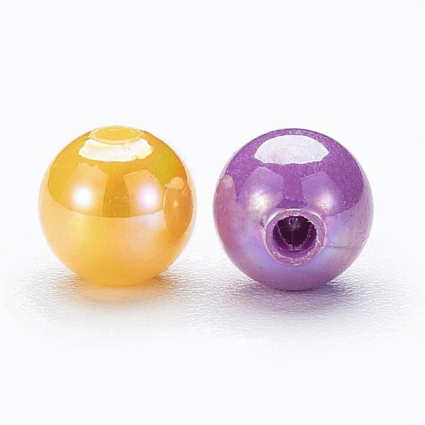 

PandaHall Eco-Friendly Poly Styrene Acrylic Beads, AB Color Plated, Round, Mixed Color, 8mm, Hole: 1mm, about 2000pcs/500g Acrylic Round..., Multicolor