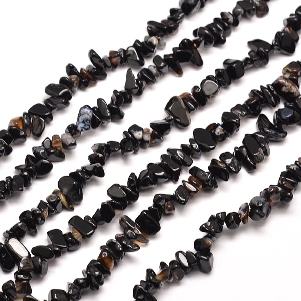 

PandaHall Natural Black Onyx Chip Bead Strands Dyed & Heated, 5~8x5~8mm, Hole: 1mm, about 31.5 inch Black Onyx Chip