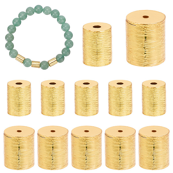 

PandaHall PH 12PCS 18k Gold Spacer Beads, 2 Style Brass Drawbench Beads Metal Loose Beads Jewellery Making Beads for Earring Bracelet...