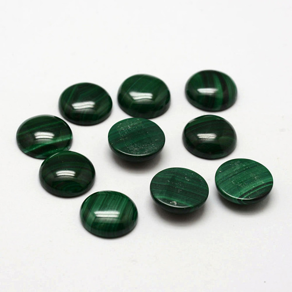 

PandaHall Natural Malachite Cabochons, Half Round/Dome, 12x4~5.5mm Malachite Half Round