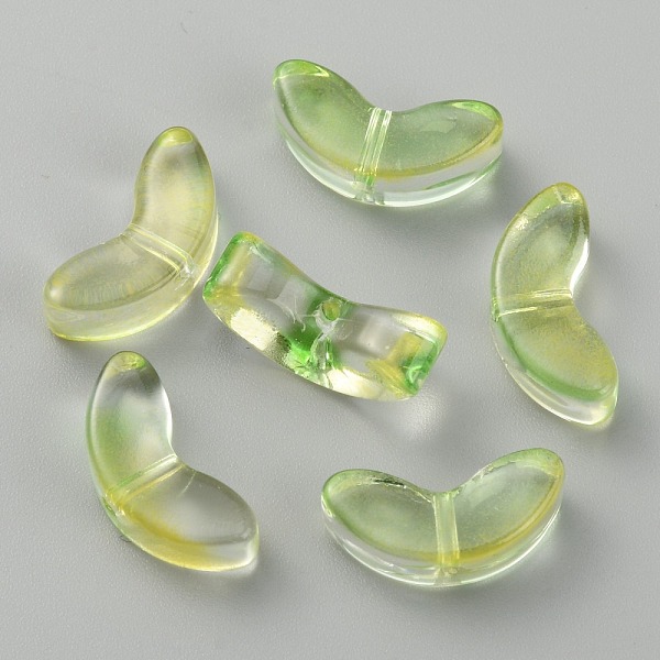 

PandaHall Transparent Handmade Lampwork Beads, Leaf, Champagne Yellow, 6.5x14x5mm, Hole: 1mm Lampwork Leaf