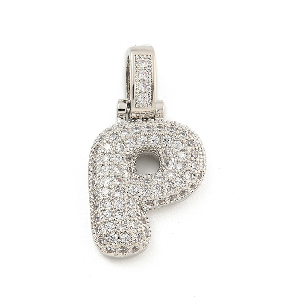 Pendenti in zirconi cubici trasparenti in micro pavè di ottone