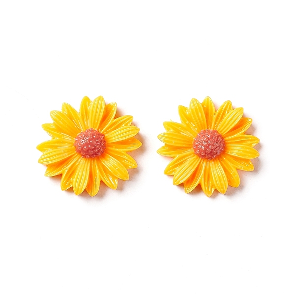 

PandaHall Opaque Flatback Resin Cabochons Accessories, For Resin Jewelry Making, Daisy, Yellow, 22mm Resin Flower Yellow
