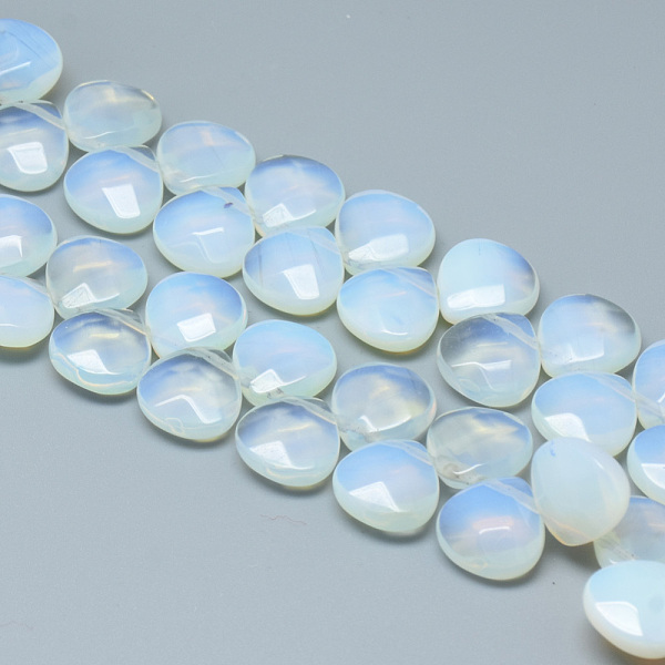 

PandaHall Opalite Beads Strands, Top Drilled Beads, Faceted, Teardrop, 13x13x5~6mm, Hole: 1mm, about 27pcs/strand, 7.8 inch Opalite Teardrop