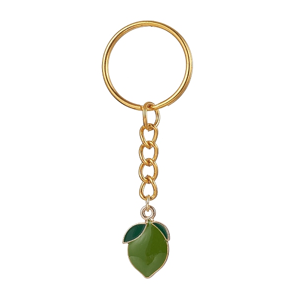 

PandaHall Alloy Enamel Pendant Keychain, with Iron Split Key Rings, Lemon, 7.2cm Alloy Lemon