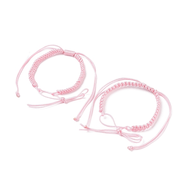 

PandaHall 2Pcs Nylon Braided Bracelet Makings, Pink, Inner Diameter: 2 inch(5.2cm) Nylon Pink