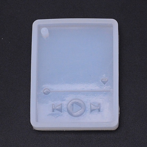 

PandaHall DIY Silicone Molds, Resin Casting Molds, For UV Resin, Epoxy Resin Craft Making, Rectangle with MP3 Player, White, 55x43x9mm, Hole...