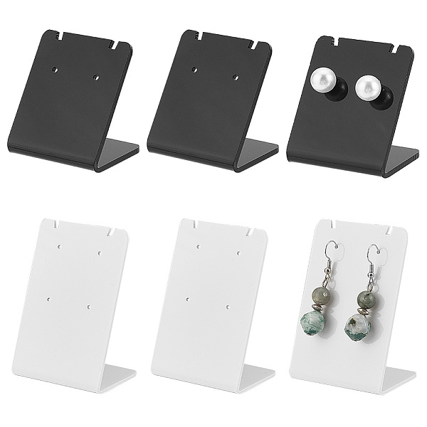 

PandaHall 10 Pack Acrylic Earring Displays Stand 2 Styles Single Pair L-Shape Jewelry Necklace Holder Earring Organizer Show Rack Display..., Multicolor