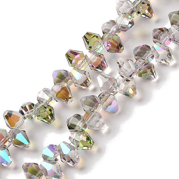 

PandaHall Half Rainbow Plated Electroplate Beads Strands, Faceted, Rhombus, Silver, 8.5x6mm, Hole: 0.9mm, about 98~99pcs/strand...