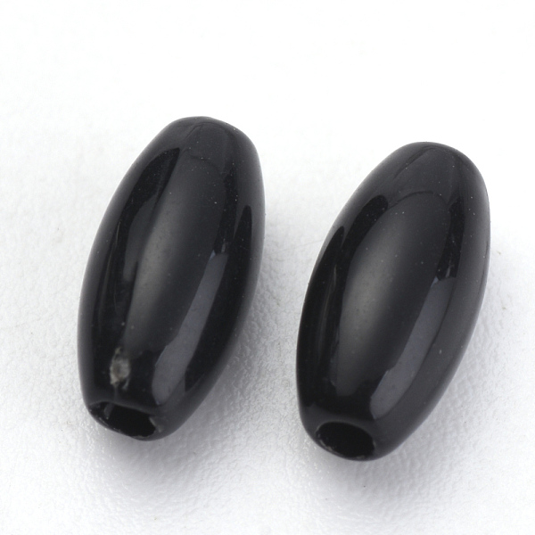 

PandaHall Opaque Acrylic Beads, Rice, Black, 8x4mm, Hole: 1.2mm, about 6830pcs/500g Acrylic Rice Black