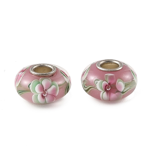 Lampwork  Brass Core European Beads
