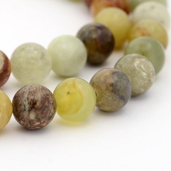 

PandaHall Natural Xiuyan Jade Round Bead Strands, 4mm, Hole: 1mm, about 98pcs/strand, 15.7 inch Xiuyan Jade Round