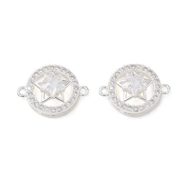 Breloques de connecteur en laiton micro pavé de zircone cubique transparente