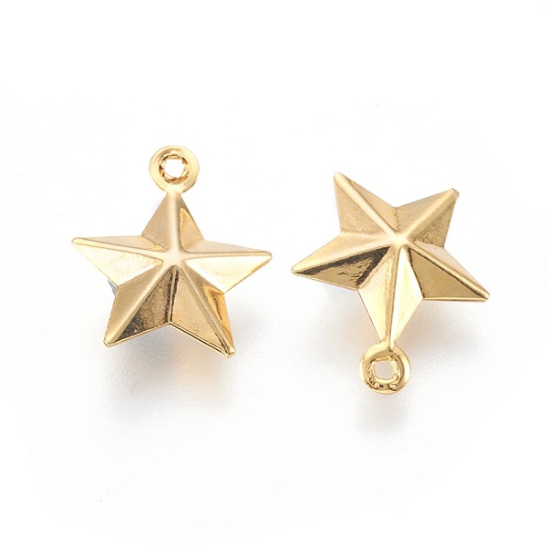 

PandaHall 304 Stainless Steel Pendants, Five-Pointed Star, Golden, 15x12x4mm, Hole: 1mm 304 Stainless Steel Star