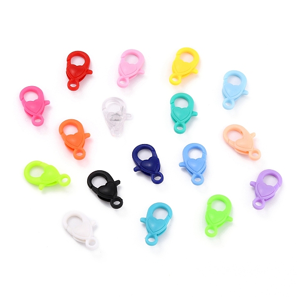 

PandaHall Plastic Lobster Claw Clasps, Heart, Mixed Color, 22.5x13x6.5mm, Hole: 3mm Plastic Heart Multicolor
