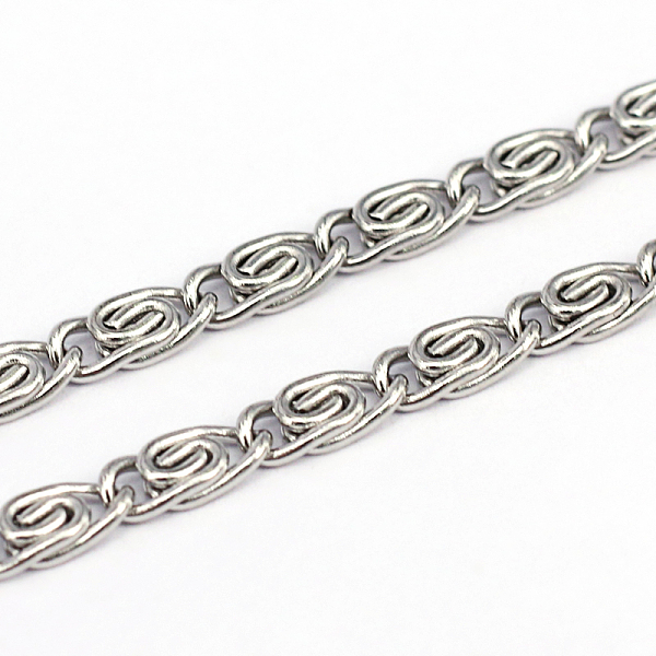 

PandaHall 304 Stainless Steel Lumachina Chains, Stainless Steel Color, 8.2x3x0.8mm 304 Stainless Steel