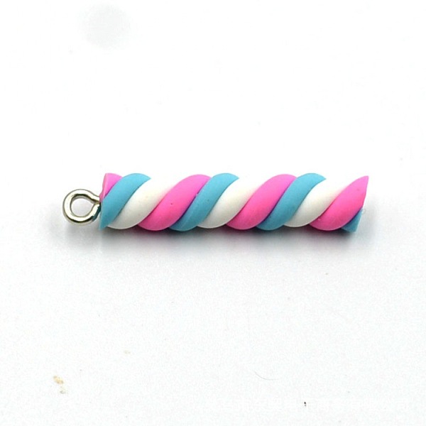

PandaHall Handmade Polymer Clay Pendants, with Platinum Tone Iron Finding, Marshmallow, Magenta, 25~35x5mm Polymer Clay Food Pink