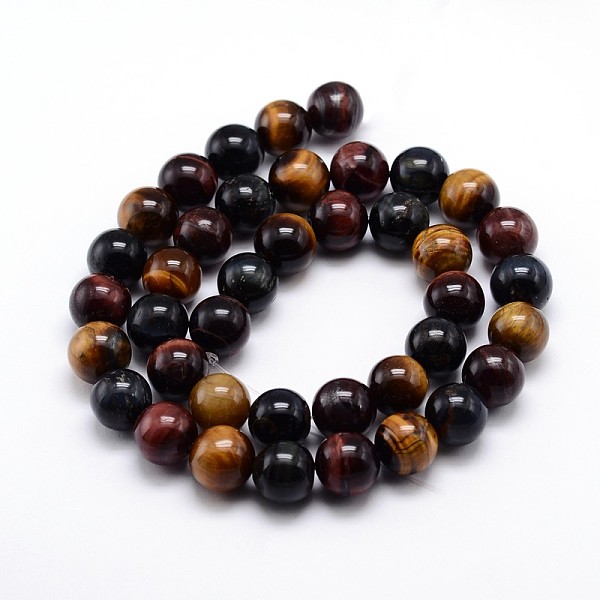 

PandaHall Natural Gemstone Round Bead Strands, Tiger Eye, 12mm, Hole: 1mm, about 35pcs/strand, 16 inch Tiger Eye Round
