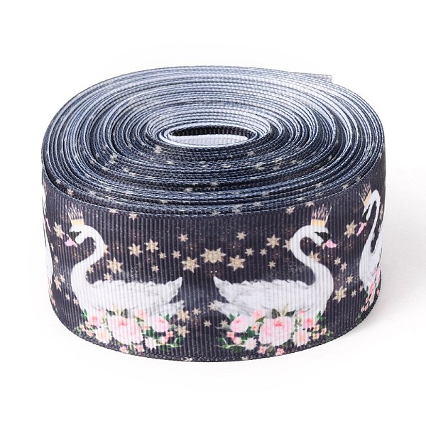 

PandaHall Swan Pattern Printed Grosgrain Ribbon, for DIY Craft Hair Bow Gift Packing Festival Wedding Party Birthday Decoration, Black...