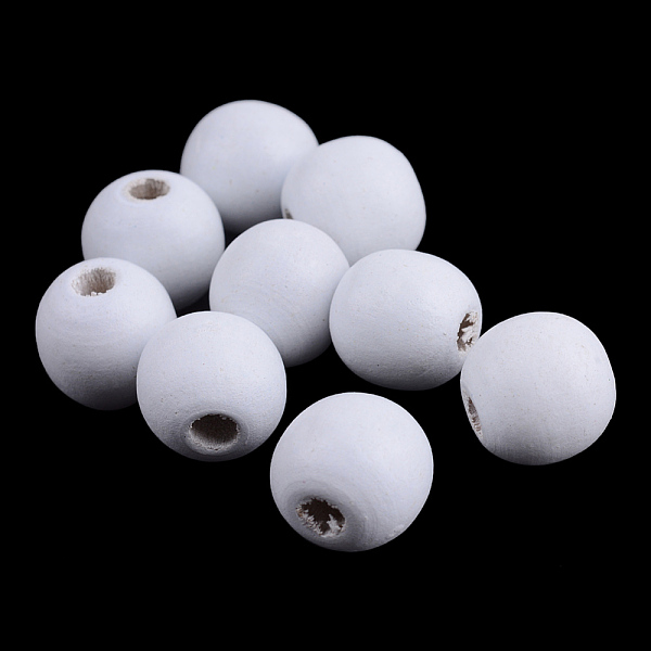 

PandaHall Dyed Natural Wood Beads, Round, White, 8x7mm, Hole: 3mm, about 6000pcs/1000g Wood Round White