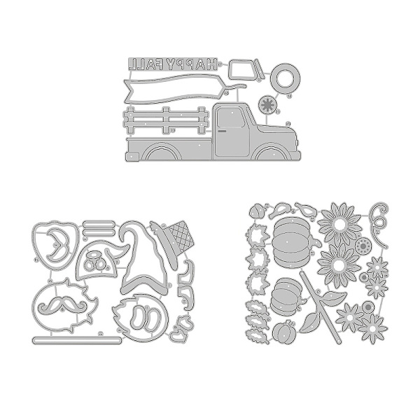 

PandaHall GLOBLELAND Halloween Autumn Gnome Cutting Dies Truck Sunflower Pumpkin Embossing Stencils Template Carbon Steel Cut Die for...