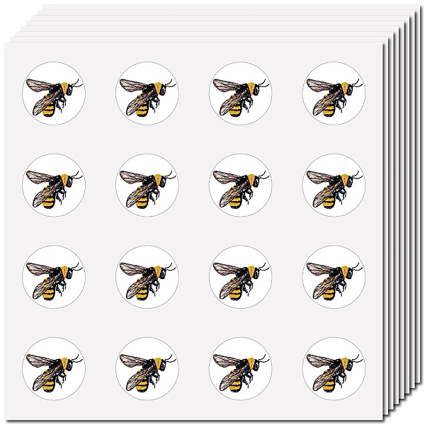 

PandaHall CREATCABIN 128Pcs Bee Stickers Insect Vinyl Decal Self-Adhesive Waterproof Sticker Round Bulk Honey Cartoon Stickers for Water...
