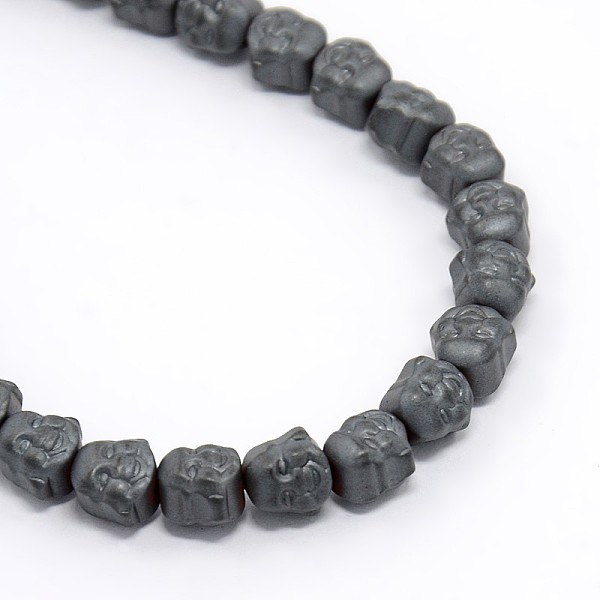 

PandaHall Frosted Non-magnetic Synthetic Hematite Beads Strands, Buddha, 8x8x7mm, Hole: 1mm, about 51pcs/strand, 15.7 inch Non-magnetic...