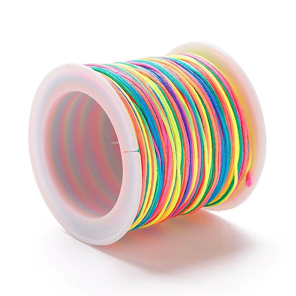 

PandaHall Braided Nylon Thread, DIY Material for Jewelry Making, Colorful, 0.8mm, 100yards/roll Nylon