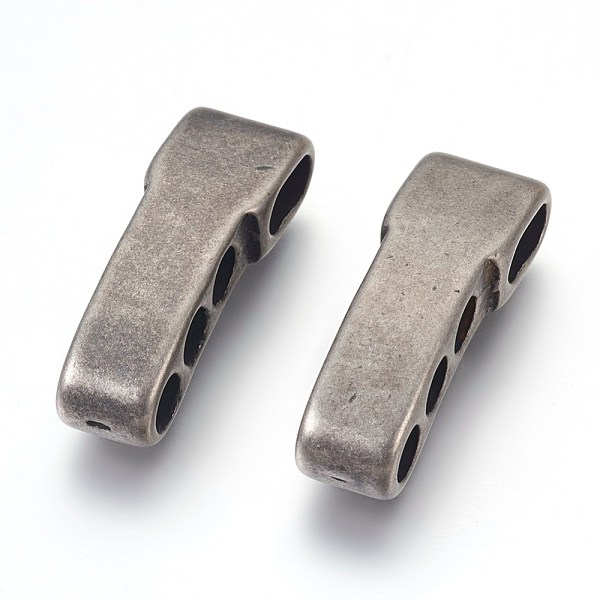 

PandaHall 304 Stainless Steel Shackles Clasps Findings, For Adjustable Ahackle Alasp Making, Four holes, Antique Silver, 36x12x8.5mm, Hole...