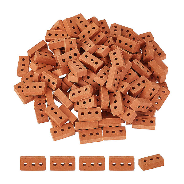 

PandaHall GOMAKERER 150Pcs Mini Ceramic Bricks, Dollhouse Furniture Accessories, Sandy Brown, 15.5x8x5mm, Hole: 2mm Ceramics Rectangle