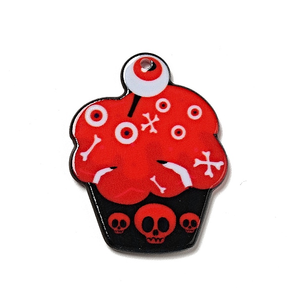 

PandaHall Halloween Printed Acrylic Pendants, Cake Pattern, 37.5x29x2mm, Hole: 1.8mm Acrylic Food