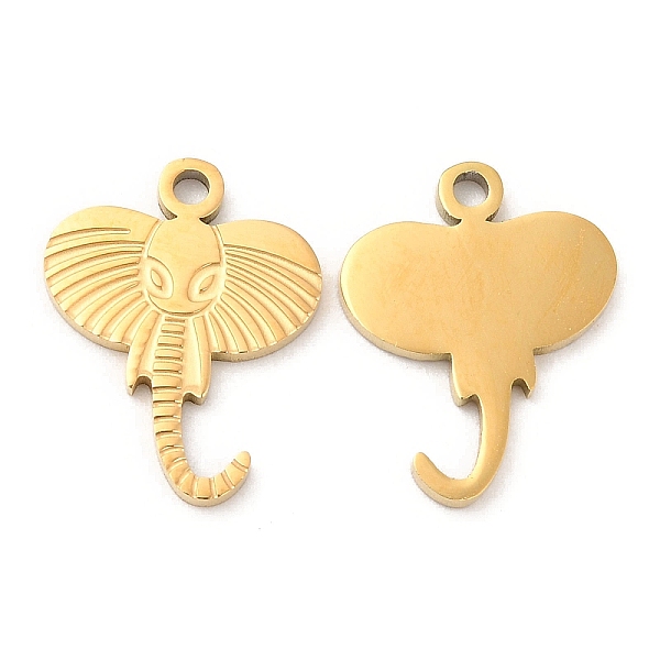 

PandaHall Ion Plating(IP) 316L Surgical Stainless Steel Pendants, Elephant Charm, Real 18K Gold Plated, 15x12x1mm, Hole: 1.2mm 316L Surgical...