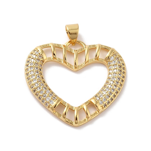 

PandaHall Rack Plating Brass Micro Pave Cubic Zirconia Pendants, Real 18K Gold Plated, Long-Lasting Plated, Lead Free & Cadmium Free, Heart..., Clear