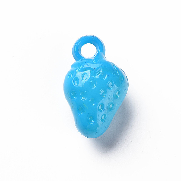 

PandaHall Opaque Acrylic Pendants, Strawberry, Mixed Color, 21x13x10.5mm, Hole: 3mm, about 415pcs/500g Acrylic Fruit Multicolor