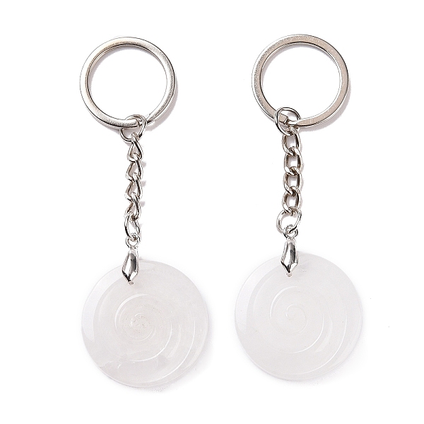 Porte-clés Pendentif Vortex En Cristal De Quartz Naturel