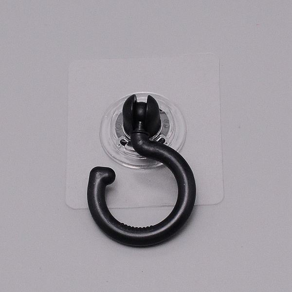 

PandaHall Plastic Rotate Hook Hangers, with Adhesive Stickers, Black, 105x75x27mm Plastic Black
