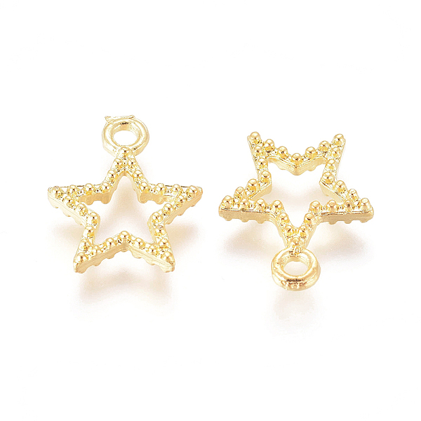 

PandaHall Alloy Open Back Bezel Charms, For DIY UV Resin, Epoxy Resin, Pressed Flower Jewelry, Star, Golden, 14.5x12x2.5mm, Hole: 1.6mm...