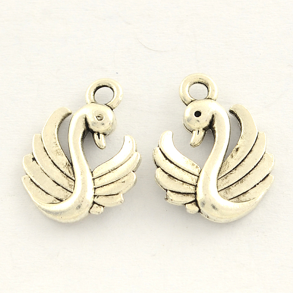 

PandaHall Tibetan Style Zinc Alloy Charms, Cadmium Free & Lead Free, Swan, Antique Silver, 17x13x3mm, Hole: 2mm, about 1042pcs/1000g Alloy...