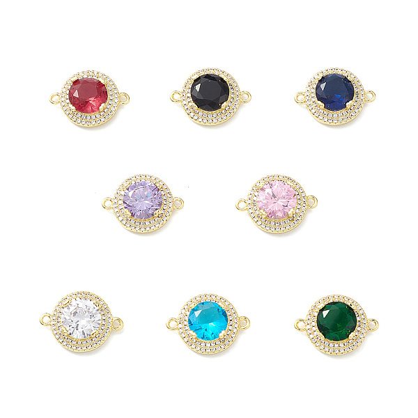 

PandaHall Rack Plating Brass Pave Cubic Zirconia Connector Charms, Flat Round Links, Lead Free & Cadmium Free, Long-Lasting Plated, Real 18K..., Multicolor
